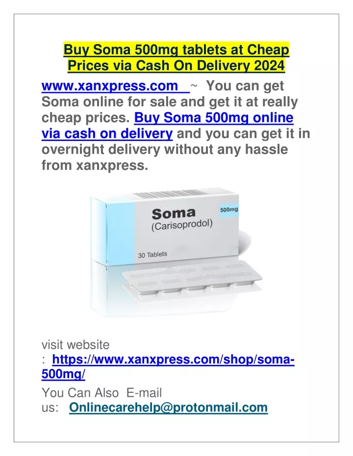 buy soma 500mg tablets at cheap prices via cash