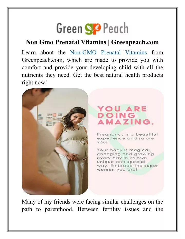 non gmo prenatal vitamins greenpeach com