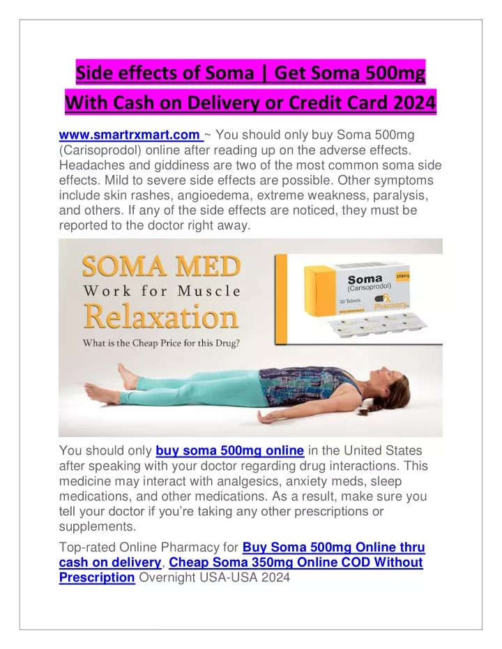 side effects of soma get soma 500mg with cash