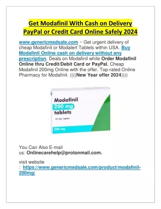 get modafinil with cash on delivery paypal