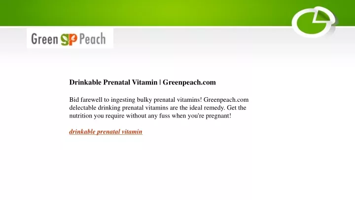 drinkable prenatal vitamin greenpeach