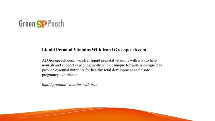 liquid prenatal vitamins with iron greenpeach