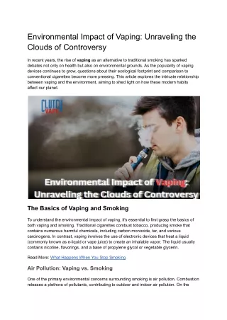 Environmental Impact of Vaping_ Unraveling the Clouds of Controversy