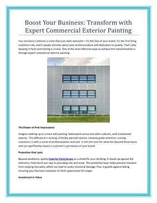 Boost Your Business Transform with Expert Commercial Exterior Painting