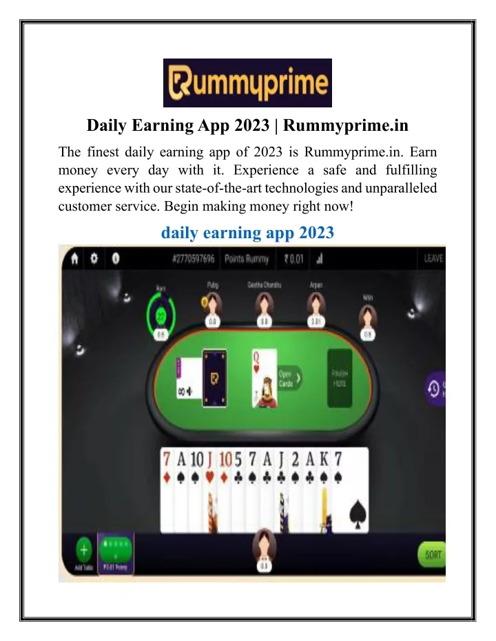 daily earning app 2023 rummyprime in