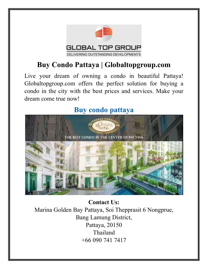 buy condo pattaya globaltopgroup com