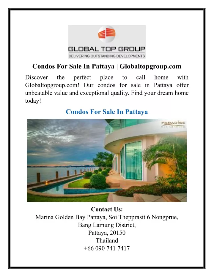 condos for sale in pattaya globaltopgroup com