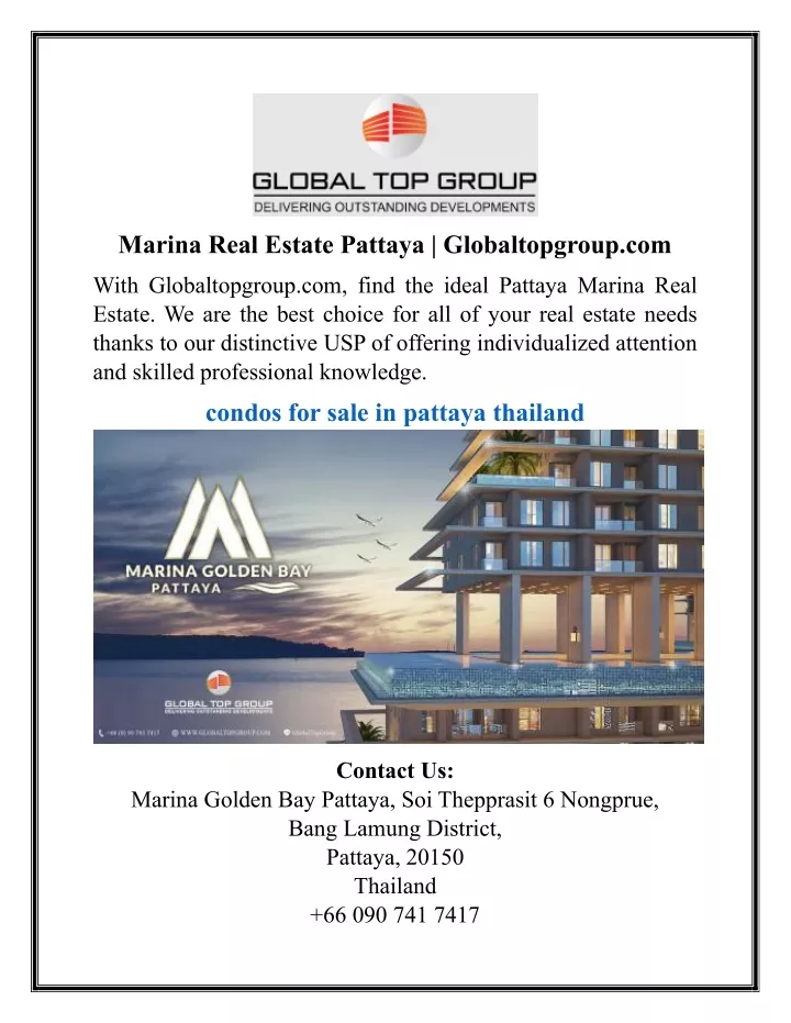 marina real estate pattaya globaltopgroup com