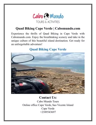 Quad Biking Cape Verde | Cabomundo.com