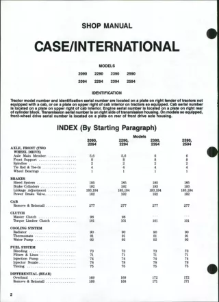 Case IH Case International 2394 Tractor Service Repair Manual