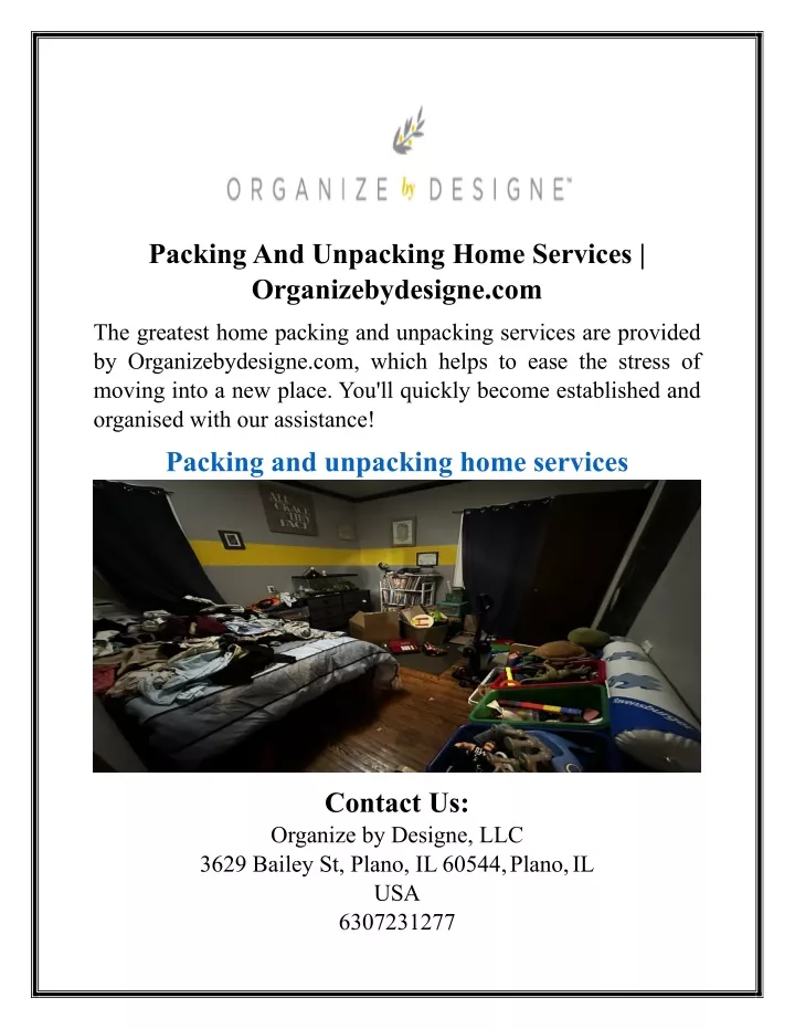 packing and unpacking home services