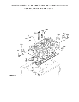 Kubota B1820DS Tractor Parts Catalogue Manual (Publishing ID BKIDA5009)