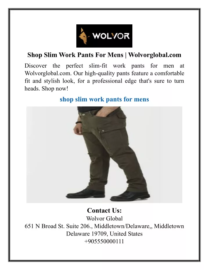 shop slim work pants for mens wolvorglobal com