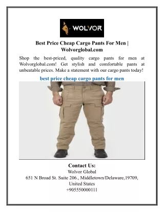 Best Price Cheap Cargo Pants For Men | Wolvorglobal.com