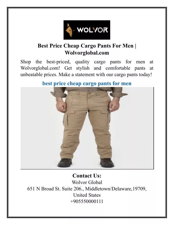 best price cheap cargo pants for men wolvorglobal