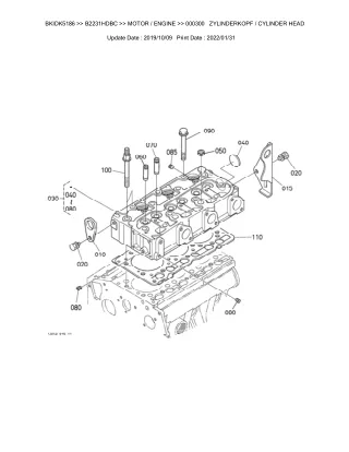 Kubota B2231HDBC Tractor Parts Catalogue Manual (Publishing ID BKIDK5186)