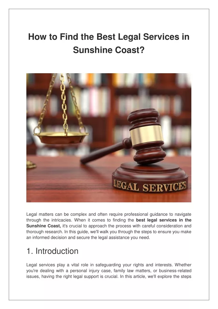 how to find the best legal services in sunshine