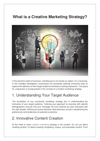 what is a creative marketing strategy