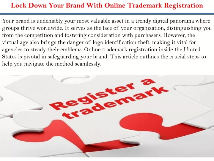 lock down your brand with online trademark