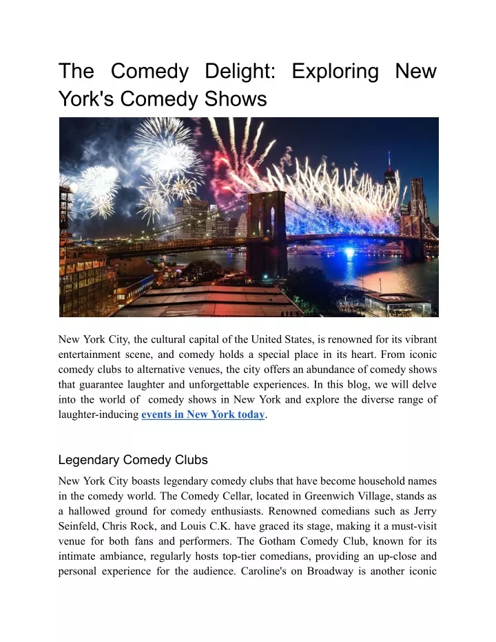 the comedy delight exploring new york s comedy
