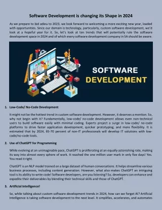 Software Development is changing its Shape in 2024