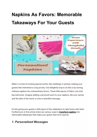Napkin Personalization Elevate Your Event with Customized Elegance