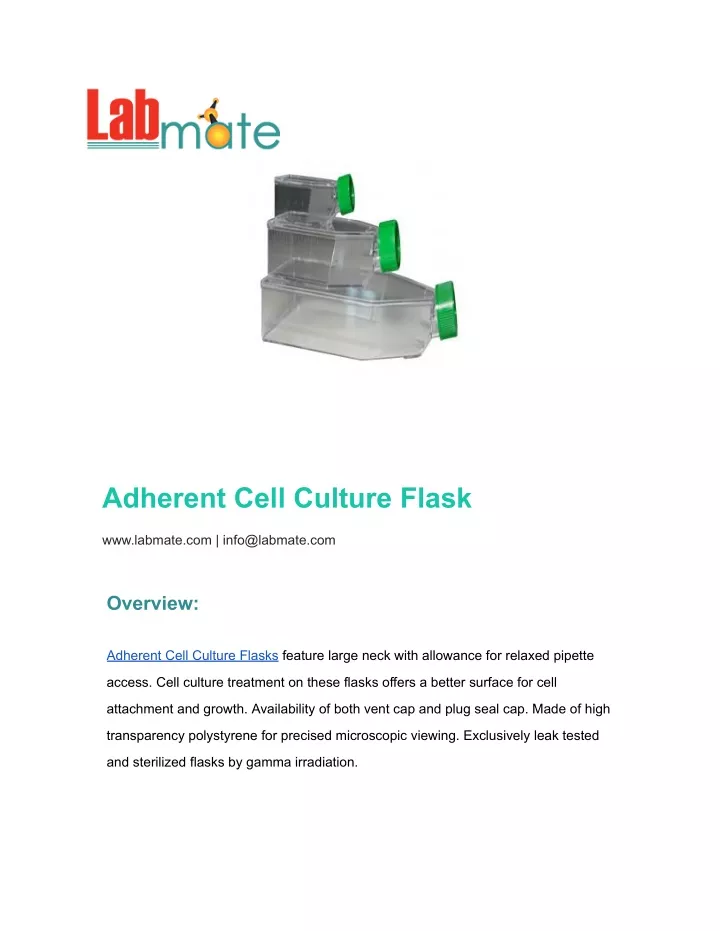 adherent cell culture flask