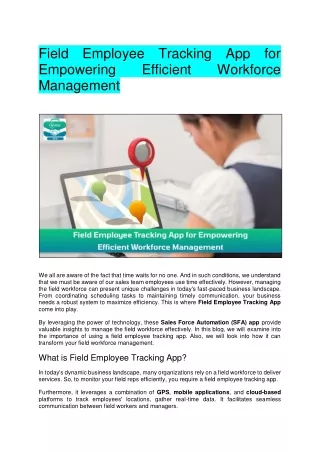 field employee tracking app for empowering