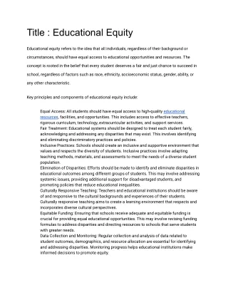 title educational equity