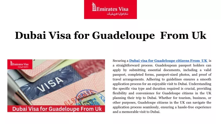 dubai visa for guadeloupe from uk