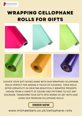 Wrapping Cellophane Rolls For Gifts