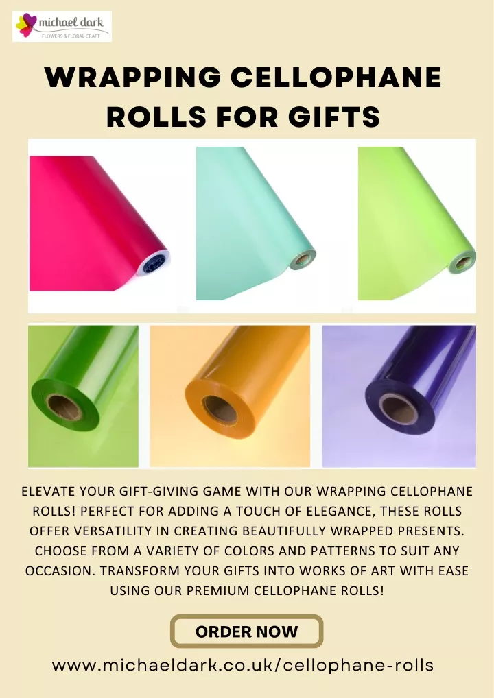 wrapping cellophane rolls for gifts