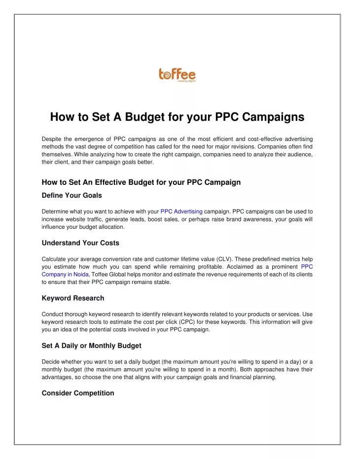how to set a budget for your ppc campaigns