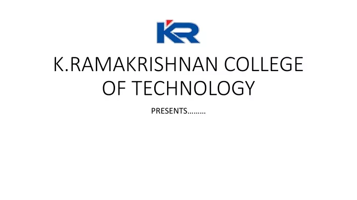 k ramakrishnan college of technology