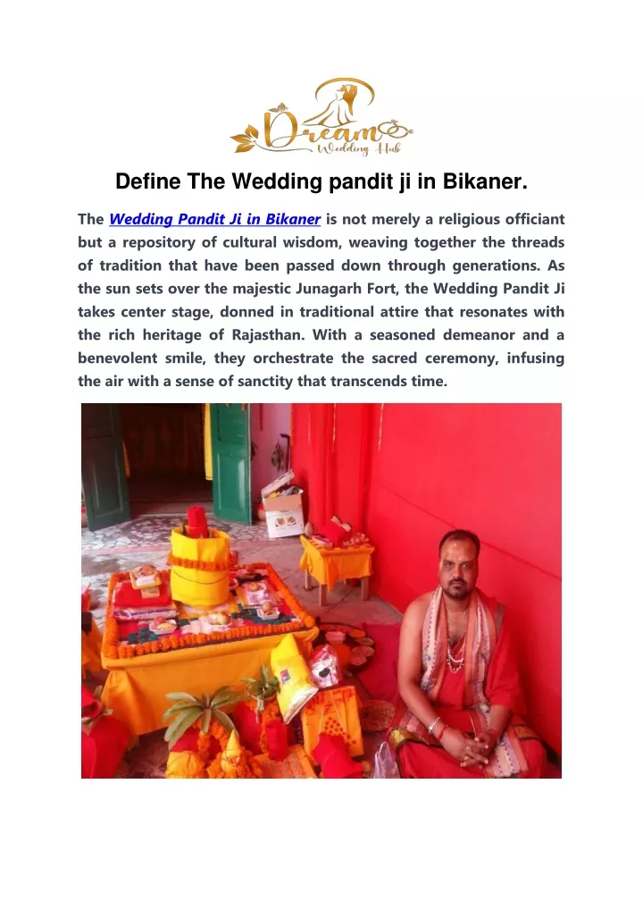 define the wedding pandit ji in bikaner