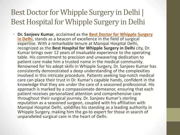 best doctor for whipple surgery in delhi best hospital for whipple surgery in delhi