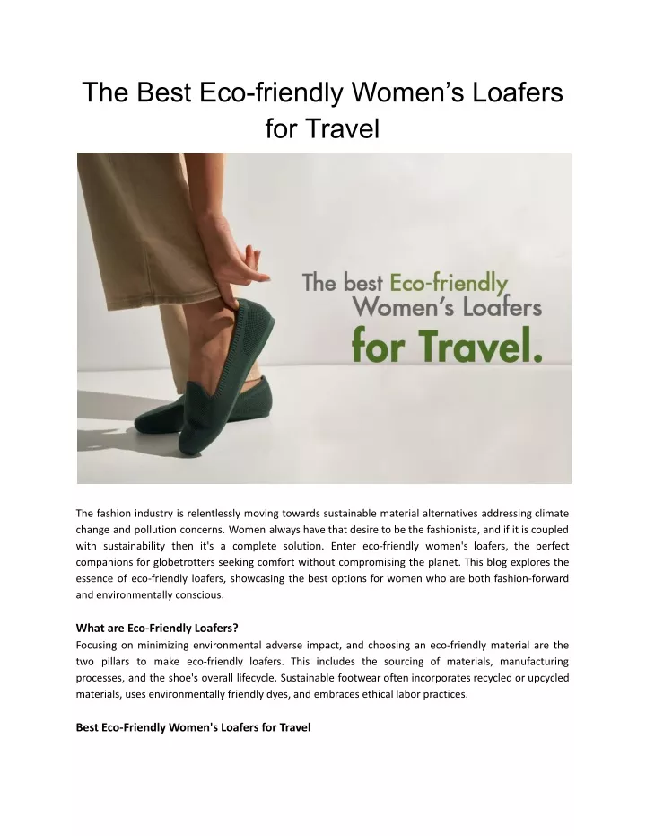 the best eco friendly women s loafers for travel