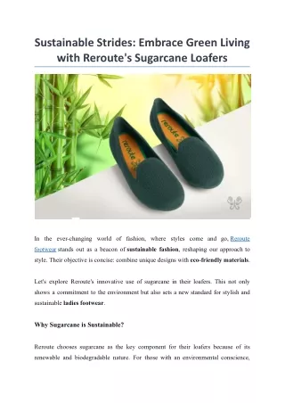 Sustainable Strides Embrace Green Living with Reroute's Sugarcane Loafers.docx
