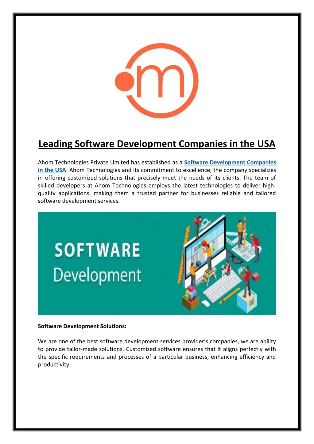 PPT - Leading Software Development Companies in the USA PowerPoint ...