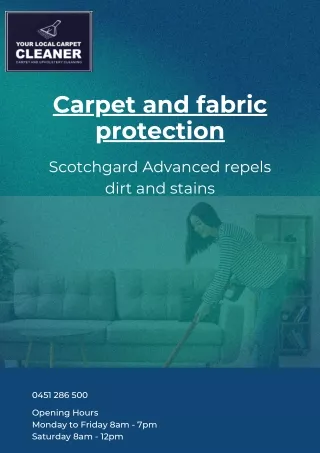 Advanced Scotchguard after cleaning on all Carpet and fabric protection