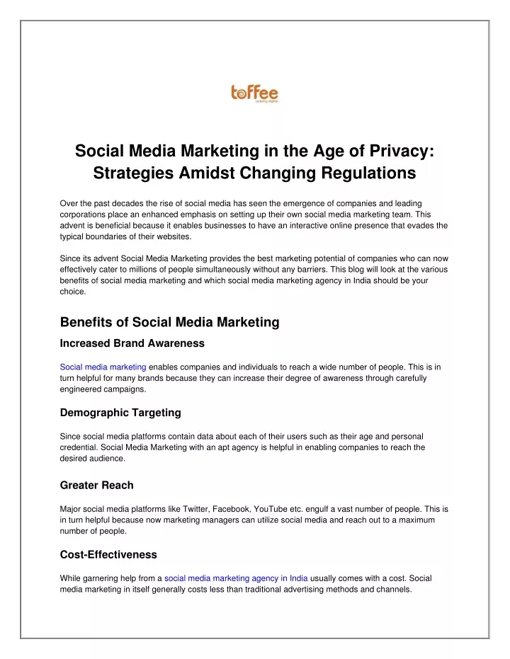 social media marketing in the age of privacy