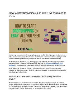 how to start dropshipping on ebay all you need