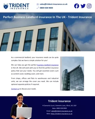 Perfect Business Landlord Insurance In The UK - Trident Insurance
