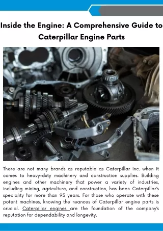 Inside the Engine A Comprehensive Guide to Caterpillar Engine Parts