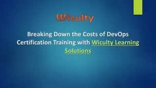 breaking down the costs of devops certification training with wiculty learning solutions