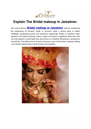 Explain The Bridal makeup in Jaisalmer.