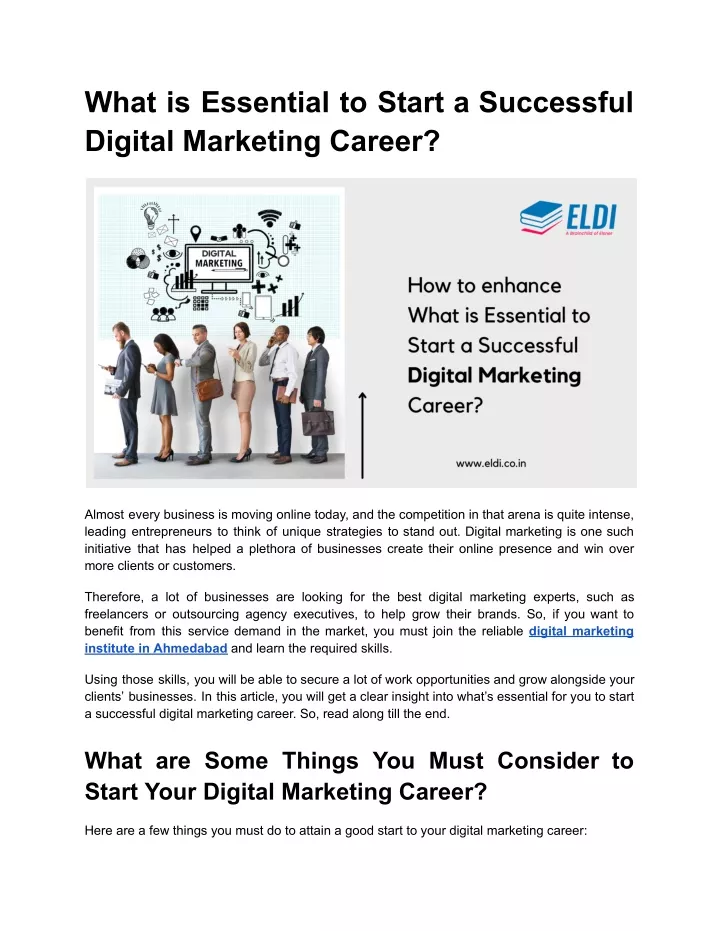 what is essential to start a successful digital