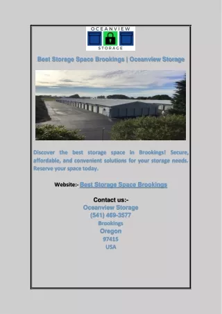 Best Storage Space Brookings | Oceanview Storage