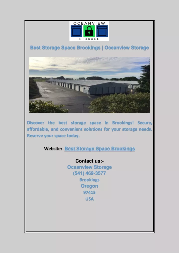 best storage space brookings oceanview storage
