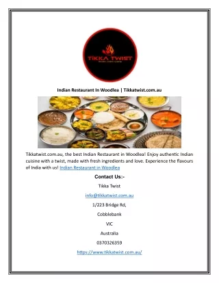 Indian Restaurant In Woodlea | Tikkatwist.com.au